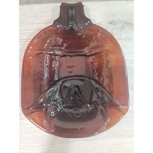 Vintage amber Clorox bottle melted into display dish, serving, ashtray trinkets